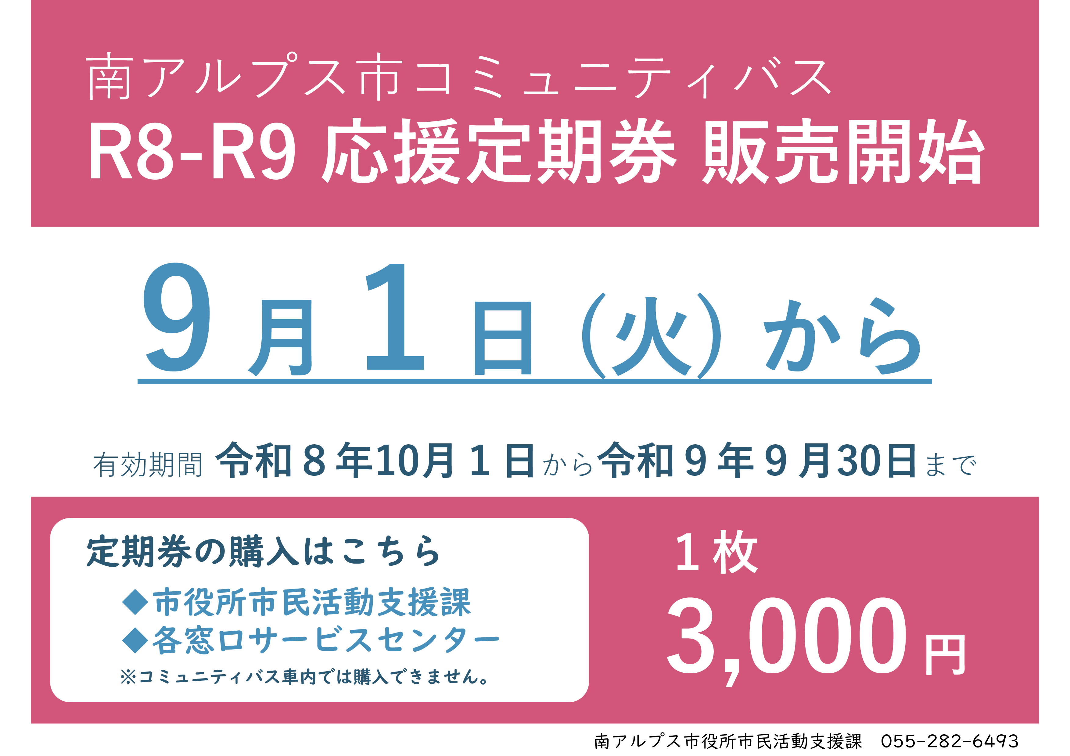 R8-R9コミュニティバス応援定期券販売