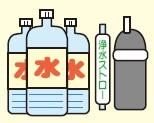 水や浄水ストローのイラスト