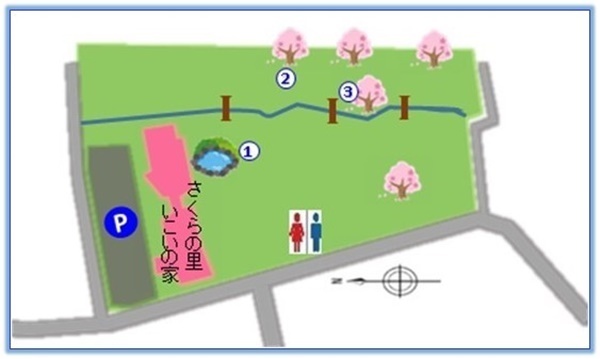 遊・湯ふれあい公園(鏡中條3782)の桜スポット3箇所